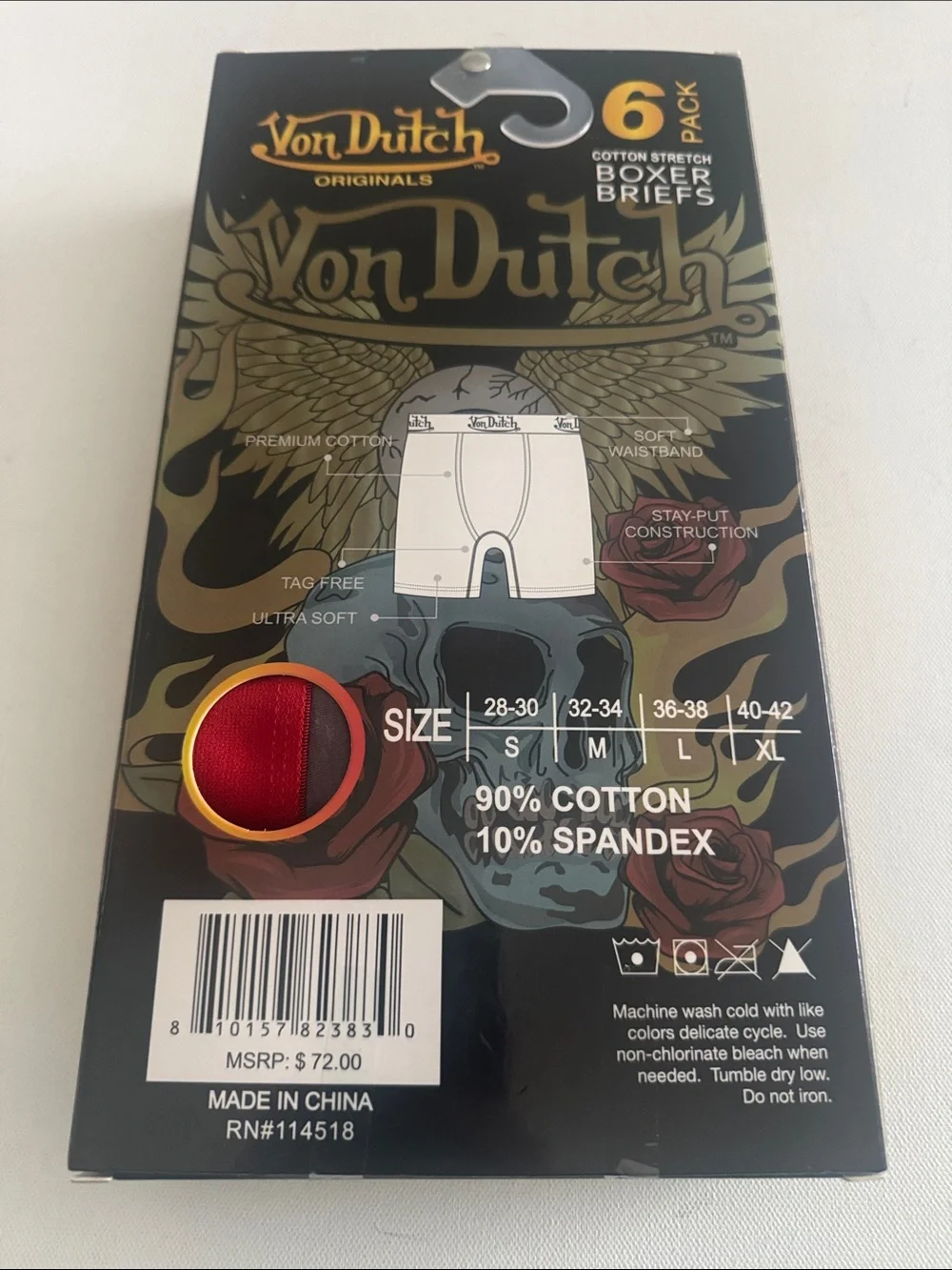 Von Dutch Boxer Briefs Mens Small 6 Pack